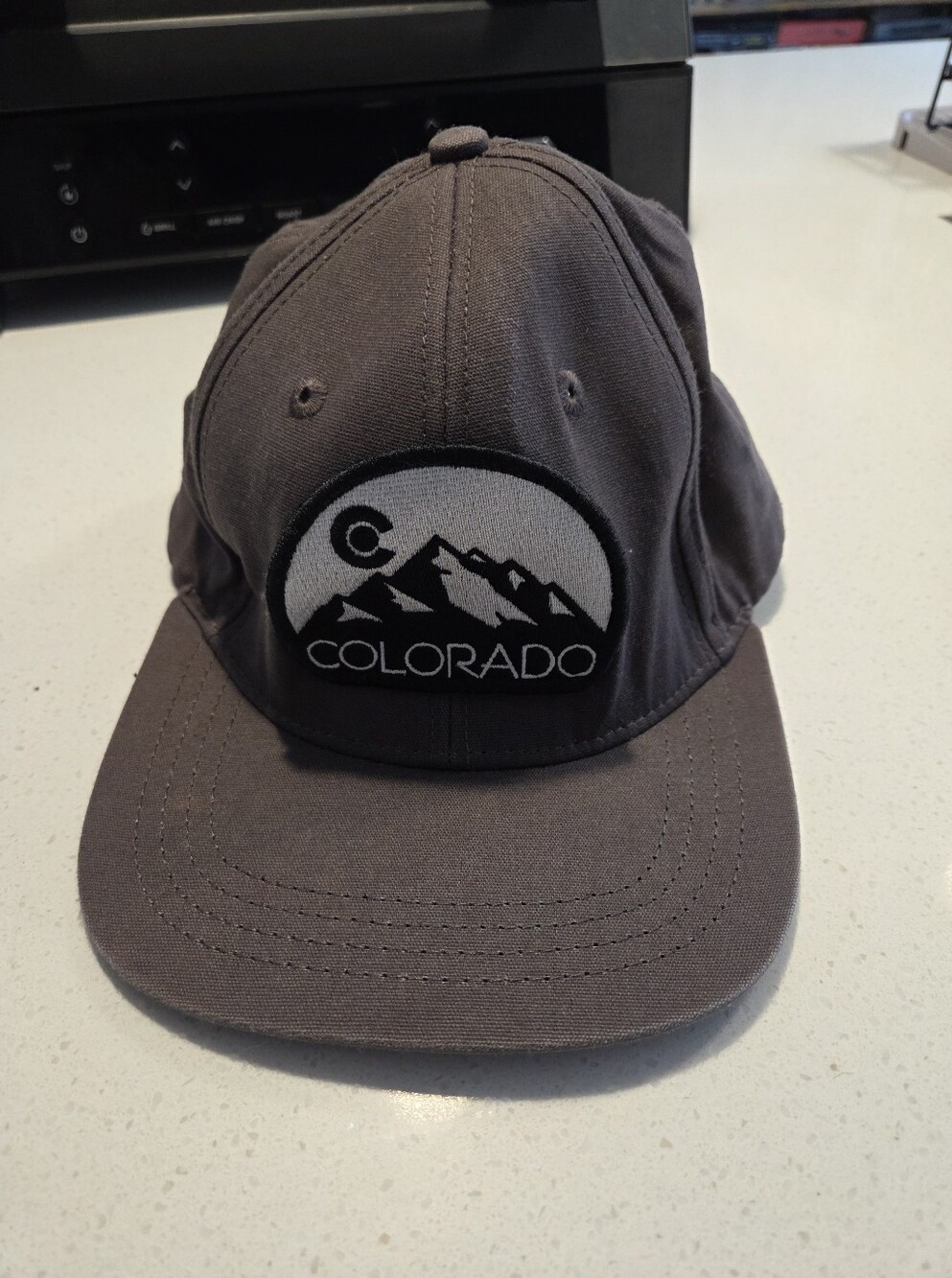 Colorado Limited Gray Black & White Mountains State Logo Men's Snapback Hat